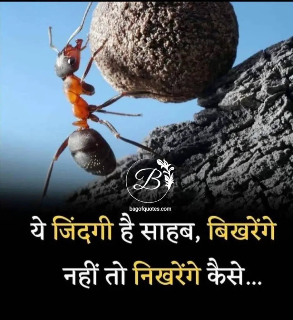 Beautiful inspiring quotes in hindi यह जिंदगी है जनाब जब तक बिखरेगी नहीं तब तक निखरेगी कैसे