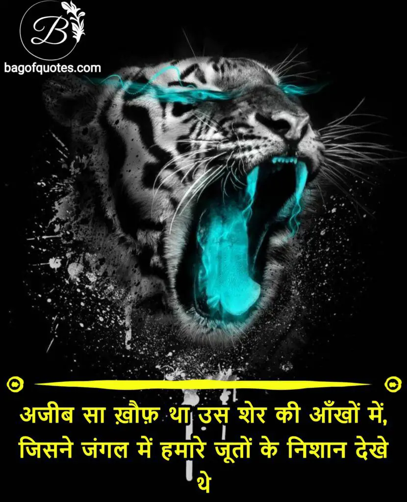 अजीब सा ख़ौफ़ था उस शेर की आँखों में attitude status for boys in hindi for fb